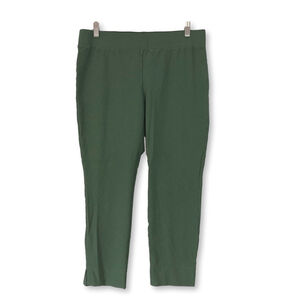Eileen Fisher Green Stretch Crepe Slim Ankle Pants Medium